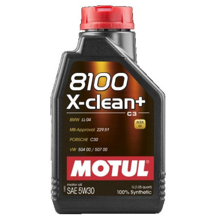 Huile moteur 8100 X-CLEAN+ SAE 5W-30 C3 1L 106376 MOTUL