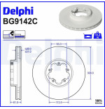 Disque de frein (1 pièce) BG9142C DELPHI