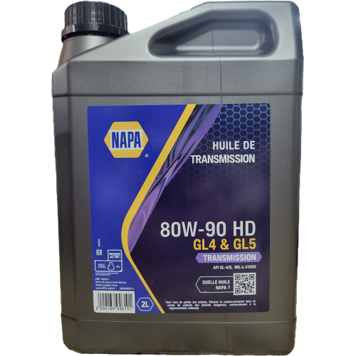Huile de transmission 80W-90 HD GL4 & GL5 2L NOG80W90-2L NAPA