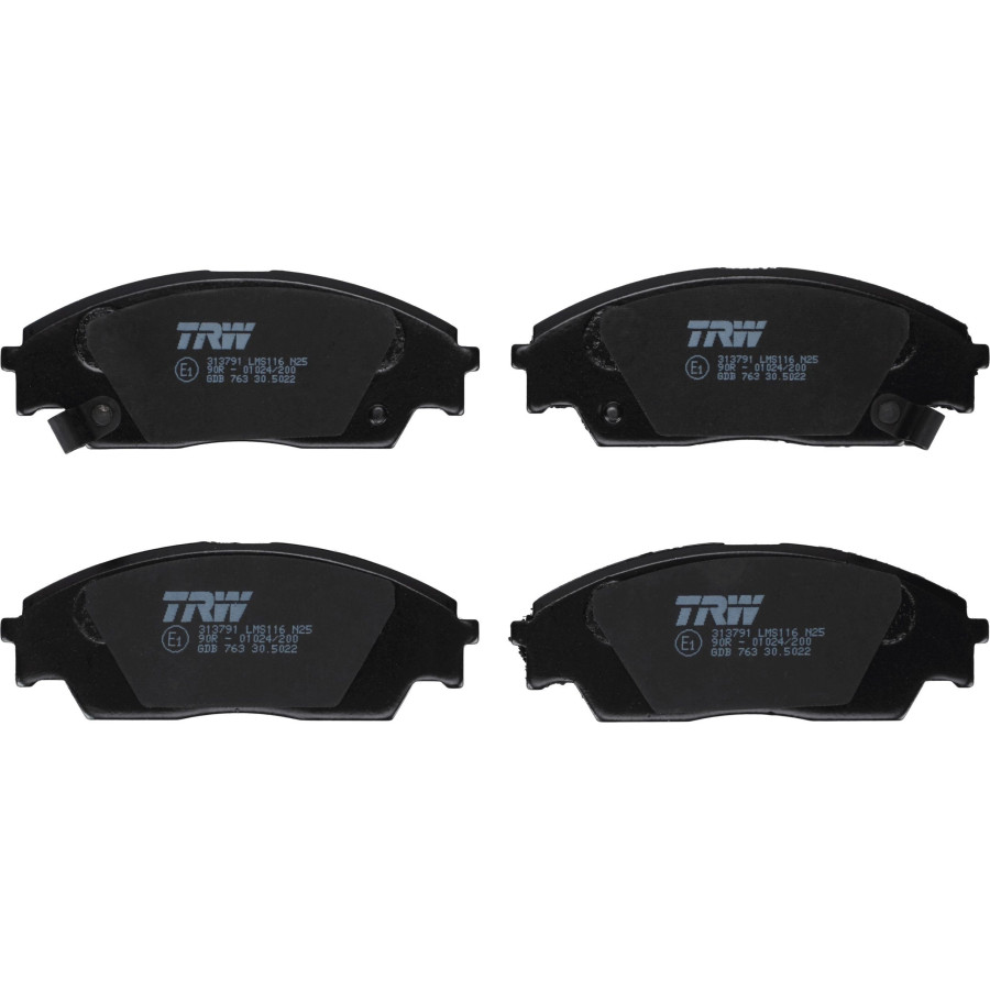 Jeu de 4 plaquettes de frein GDB763 TRW