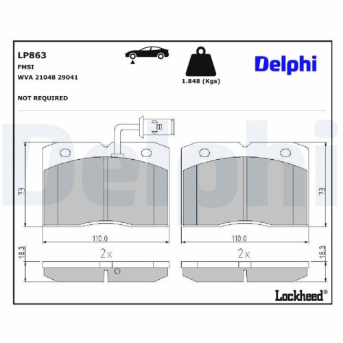 Plaquettes de frein LP863 DELPHI