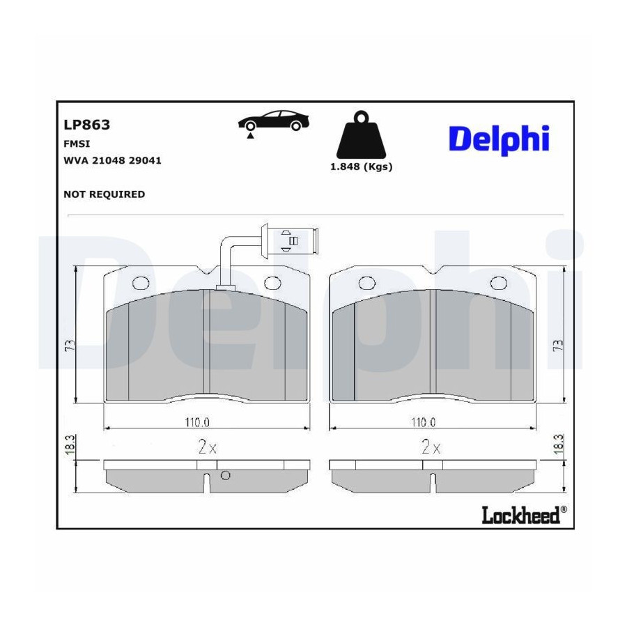 Plaquettes de frein LP863 DELPHI