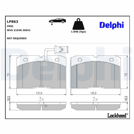 Plaquettes de frein LP863 DELPHI