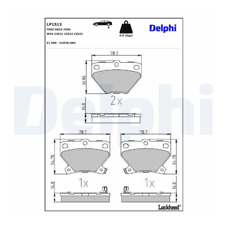 Plaquettes de frein LP1513 DELPHI