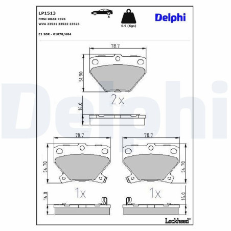 Plaquettes de frein LP1513 DELPHI