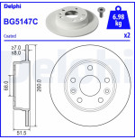Jeu de disques de frein BG5147C DELPHI