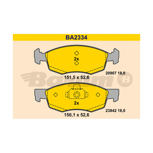 [EMBHS] Plaquettes de frein BA2334 BARUM