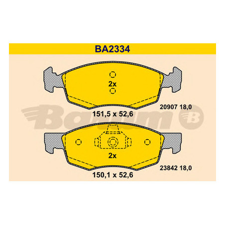 [EMBHS] Plaquettes de frein BA2334 BARUM