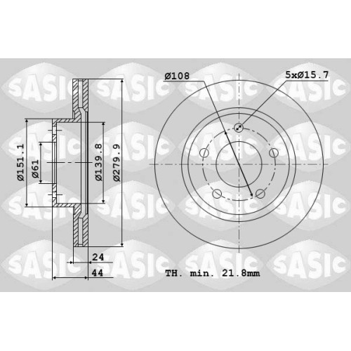Disques de frein 6104036 SASIC