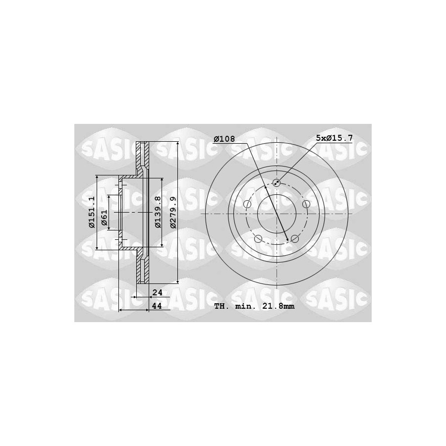 Disques de frein 6104036 SASIC