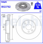 jeu de disques de frein BG3762 DELPHI