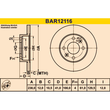 Disques de frein BAR12116 BARUM