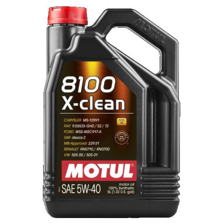 Huile moteur 8100 X-clean SAE 5W-40 5L 102051 MOTUL